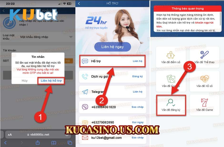 Mở khóa tài khoản ku do nhập sai mật khẩu